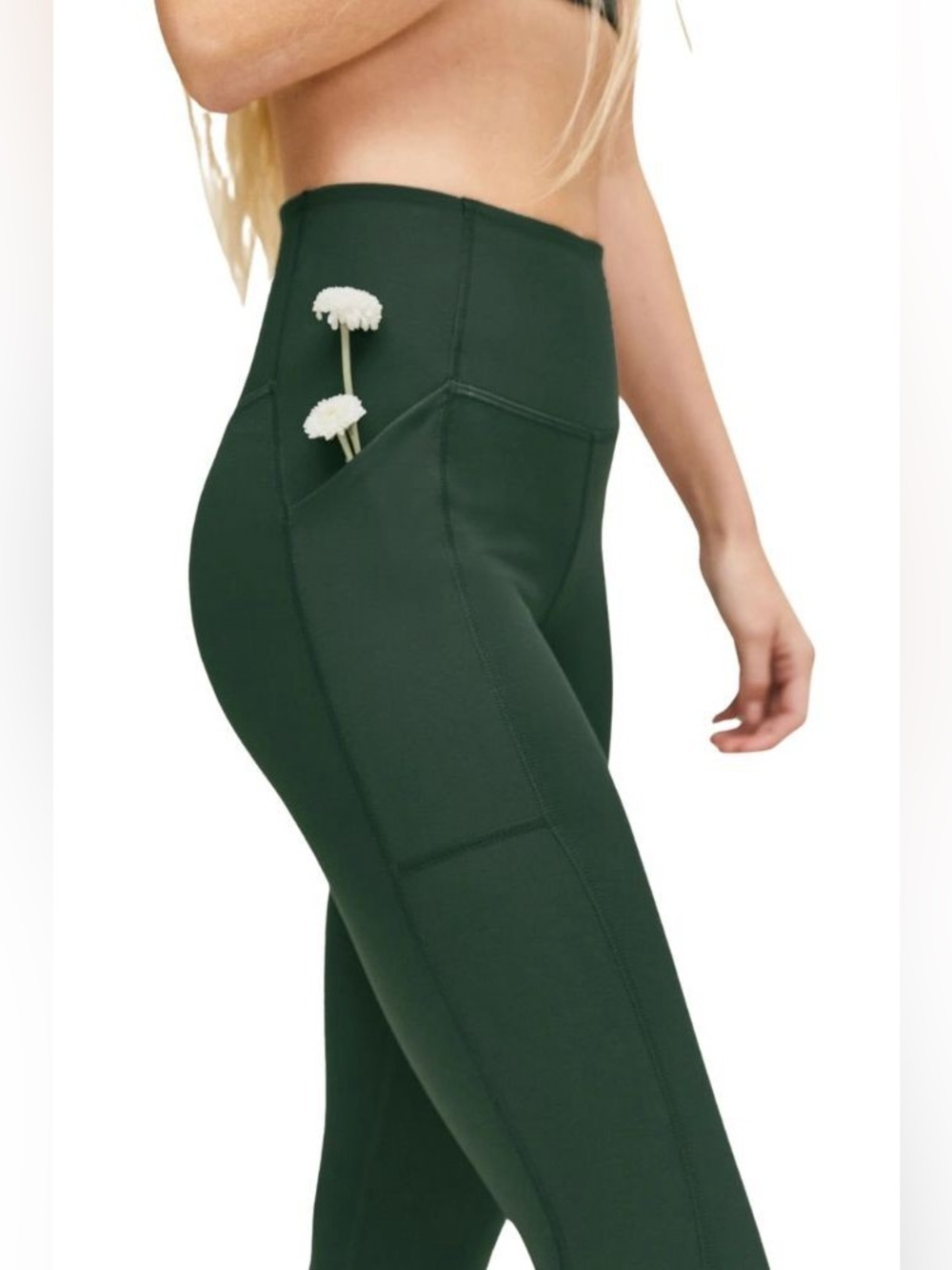 Girlfriend Collective Compressive Pocket Legging Green Small High Rise Pilates